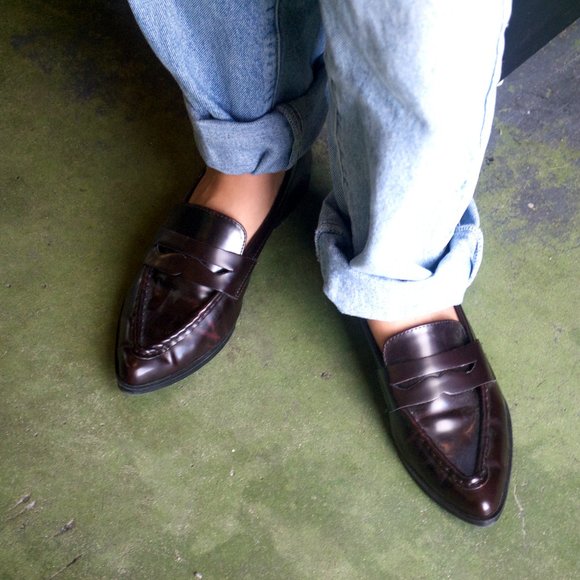 Deep Cherry Leather Loafers - Picture 1 of 1